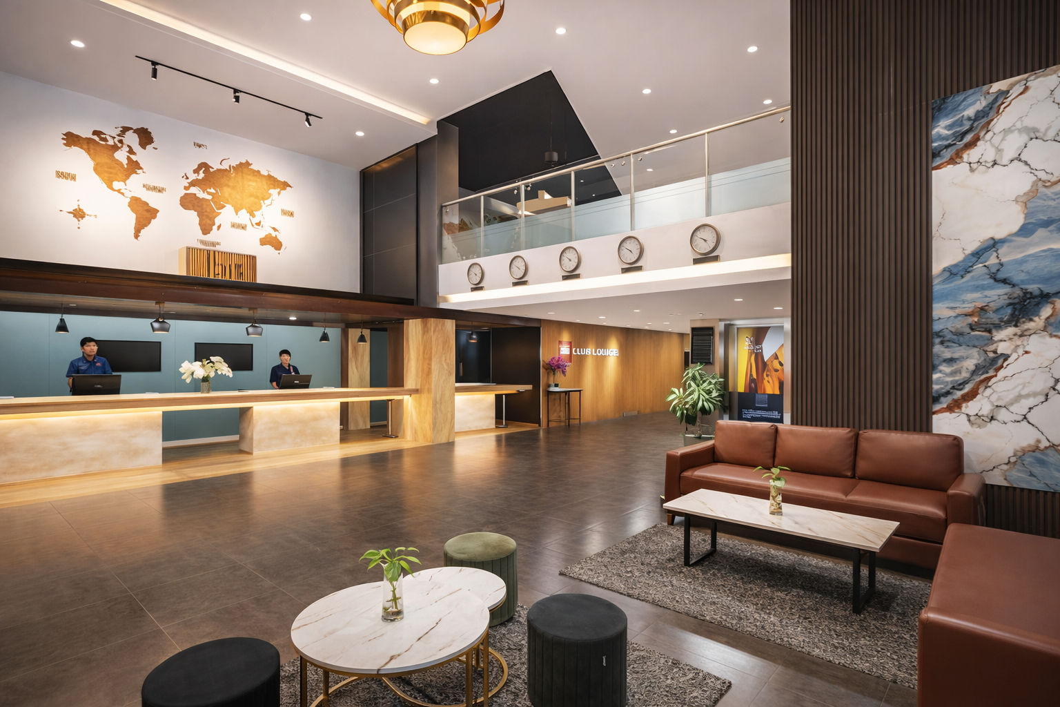 Lobby hotel di BSD dengan desain modern